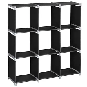 Простые пластиковые книжные полки для детей оптом, шкаф для хранения, гостиная, черная полка «сделай сам», книжный шкаф