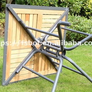 Conjunto de Comedor para Exteriores para Todo Clima: Mesa y Sillas de Madera Natural (4 Piezas) para Jardín/<span class=keywords><strong>Terraza</strong></span> de Cafetería - Product Image 4