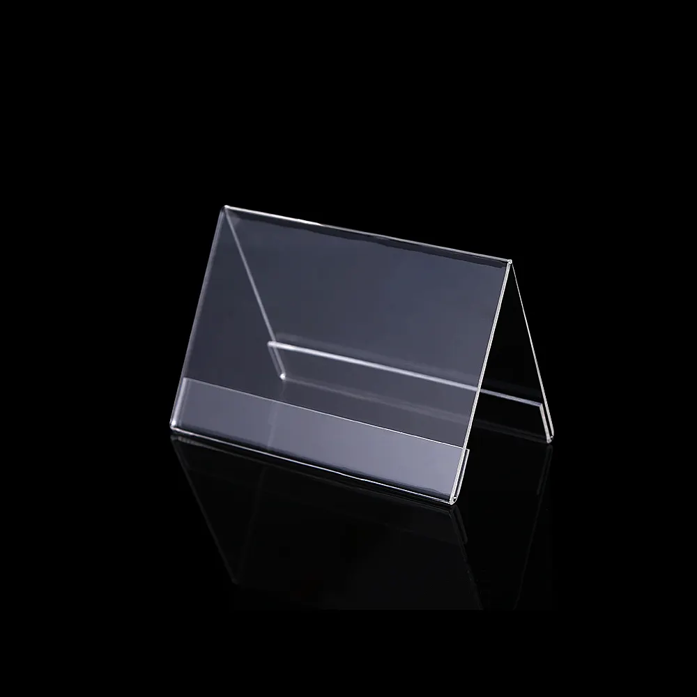 Rõ Ràng Plexiglass Acrylic PMMA Bàn Nhãn Tên Tấm Chủ 5X3 Ngang Angled Đăng Chủ