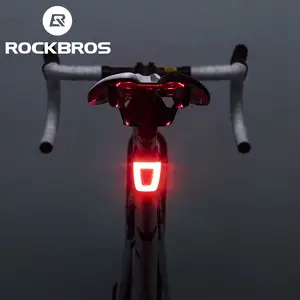 ROCKBROS 自行车灯防水自行车头盔尾灯自行车 LED USB 充电安全夜间骑行尾灯