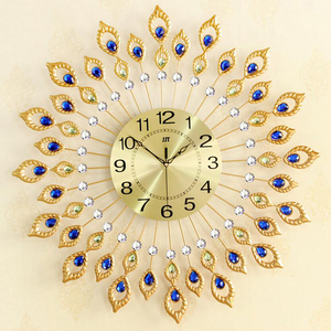 Reloj de pared de pavo real grande de alta calidad, hecho a mano, <span class=keywords><strong>arte</strong></span> de pared para decoración del hogar - Product Image 1