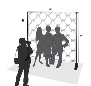 Freeshipping! 8'x 'Più Nuovo Passo e Ripetere Scenografia Banner Stand Per La Fiera Della Parete Espositore Photo booth