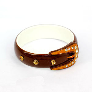Latest Design <b>Crystal</b> Studded Resin <b>Bracelet</b> Wholesale Latest Trend Resin Stalk Fashion Bangle for Ladies - Product Image 2
