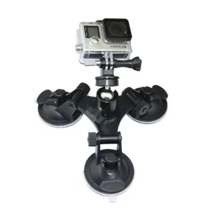 Suporte de ventosa tripla para carro, venda quente de produto para câmera de ação sjcam gopro