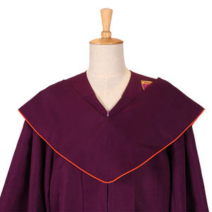 Túnica de Graduación Unisex BOSHI Personalizada, Uniforme Escolar, Túnica Doctoral de Terciopelo 100% Poliéster para Adultos - Product Image 2