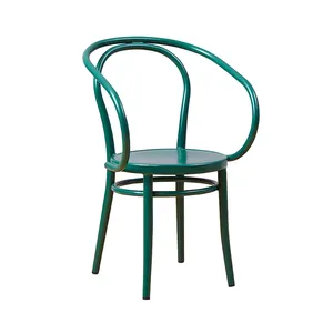 流行的高品质法国咖啡厅本特伍德 thonet 绿色餐厅椅子与扶手