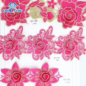 Customized Design Lace Sewing Textile Materials Multi-color Flower Lace Polyester 3d Floral Lace Trim