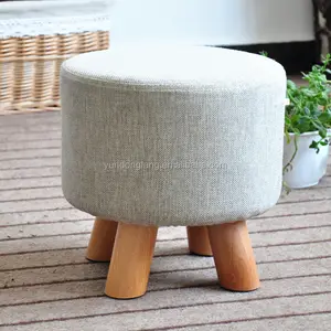 Petit tabouret en bois rond avec 4 pieds pour enfants, tout nouveau modèle