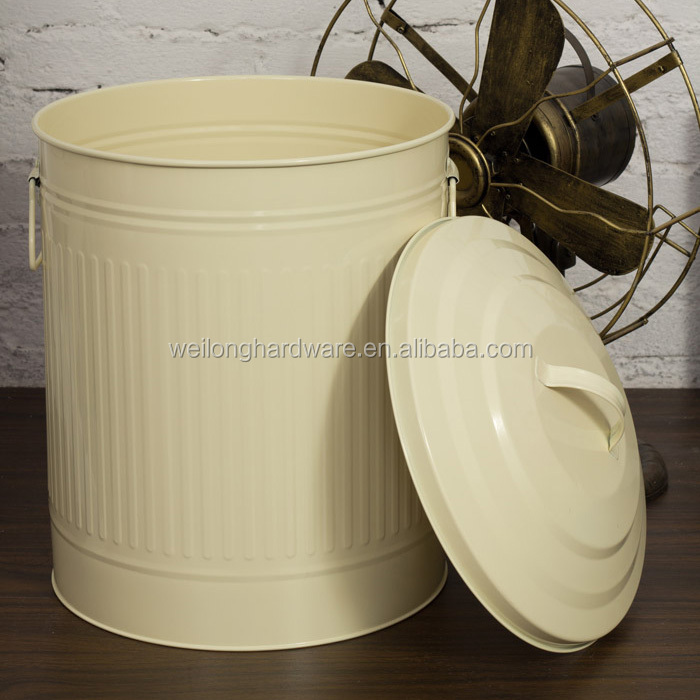 Cubo De Basura Redondo Blanco - Diseño Simple Y Base Antideslizante