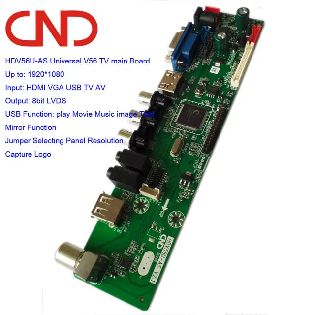 CNDユニバーサルlcdテレビメインボードlcdテレビマザーボードセットジャンパーv56ledテレビボード