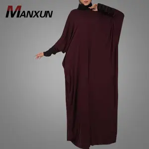 Manxun-ropa islámica para mujer, vestido Abaya musulmán estilo caftán granate, Kimono turco Jilbaya Dubái Kebaya Maxi