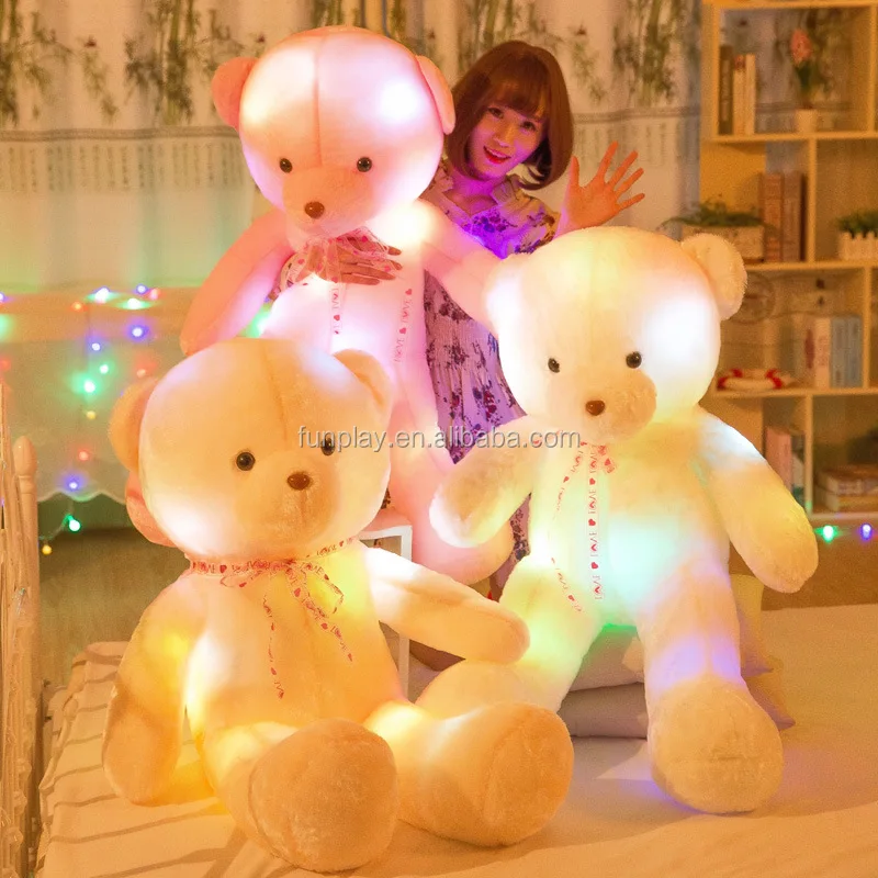 HI оптовая продажа, подарок на день Святого Валентина, мягкие плюшевые игрушки, плюшевые животные на День святого Валентина со светодиодной подсветкой, мишки, игрушки для продажи