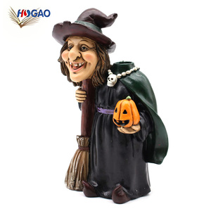 Figuras de bruja hechas a mano de tamaño personalizado, decoración para el hogar y el jardín, muñecas de resina, bruja de Halloween, venta directa de fábrica de China - Product Image 3