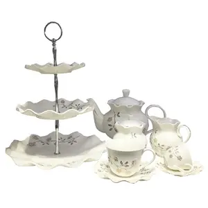 Modern Custom Printed Ceramic Porcelain fine china English Style Coffee Tea Sets