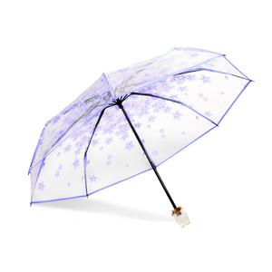 Ovida Nouveauté <span class=keywords><strong>Parapluie</strong></span> de voyage transparent à 3 plis en polyester POE de 21 pouces avec logo personnalisé - Product Image 5