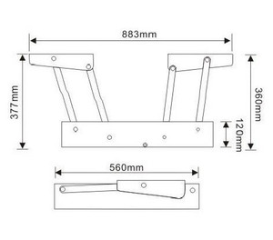 Mecanismo de Elevación para Mesa de Centro que se Convierte en Mesa de Comedor, 560 mm, Herraje de Bisagra con Resorte para <span class=keywords><strong>Muebles</strong></span> - Product Image 3