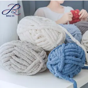 Wholesale Vegan 2cm Super Soft Jumbo Thick Hand Knitting 100% Polyester Chunky Chenille Yarn