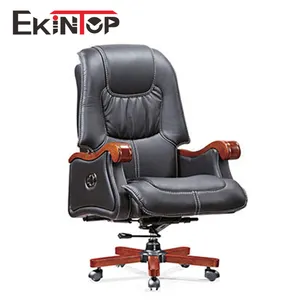 高端办公椅皮革内饰，办公家具椅子设计，舒适的办公大班椅出售 (KC8087)