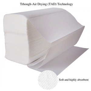 1ply 28GSM TAD ผ่านอากาศแห้ง N / Z พับ23*23ซม. ผ้าเช็ดมือกระดาษ - Product Image 2