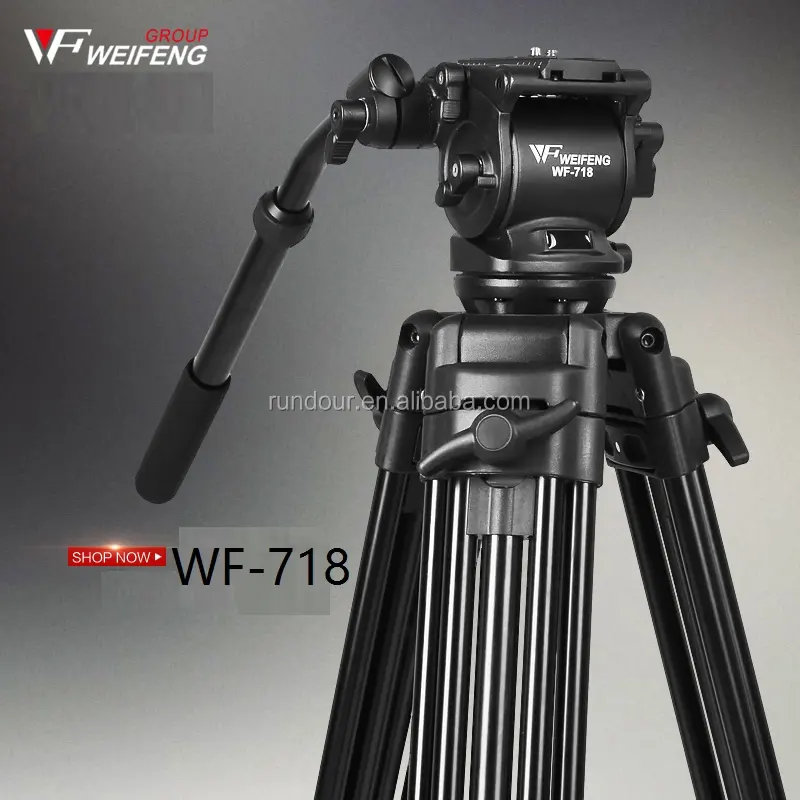 يفينغ 718 WF718 المهنية حامل فيديو ثلاثي القوائم DSLR الكاميرا الثقيلة ترايبود مع رئيس عموم السائل بالجملة