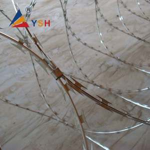 Hebei มีดโกนเหล็กม้วนเส้นผ่านศูนย์กลาง500มม., มีดโกน conctina แบบ single/CROSS Type ysh ลวดเหล็ก<span class=keywords><strong>ลวดหนาม</strong></span> - Product Image 4