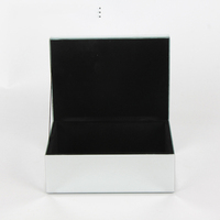 Boîte à bijoux de luxe en argent cristal diamant décor une couche velours à l'intérieur avec miroir en verre pour stockage ou mariage cadeau de mariage