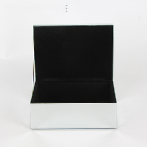 Boîte à bijoux de luxe en argent cristal diamant décor une couche velours à l'intérieur avec miroir en verre pour stockage ou mariage cadeau de mariage - Product Image 4