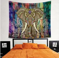 BeddingOutlet Elefanten Tapisserie Farbige Gedruckt Dekorative Mandala Tapestry Indischen 130 cm x 150 cm 150 cm x 210 cm Boho wand Teppich