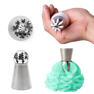Ensemble d'embouts de décoration de gâteau 11 pièces avec 8 buses 1 sacs à pâtisserie 1 convertisseur 1 brosse de nettoyage dans une boîte de couleur ensemble d'embouts de tuyauterie russe - Product Image 2