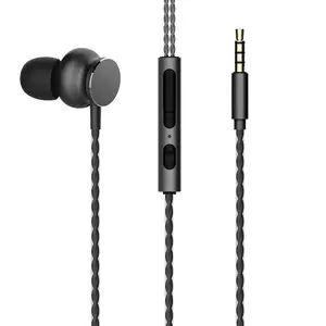 Fone de ouvido de fios elétricos, microfone handsfree, 3.5mm, som de carro estéreo, fones de ouvido para telefone