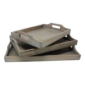 Mộc mạc Phục Vụ Khay Gỗ, Khay Ăn Sáng Thiết Lập và Giấy Cà Phê Cup Tray