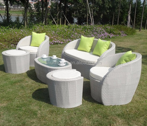Muebles de mimbre populares, sofá de esquina de mimbre para jardín - Product Image 2