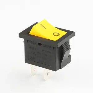 Petit interrupteur à bascule électrique, bouton on/off, jaune, t105 t85 6a 10a 250v ac