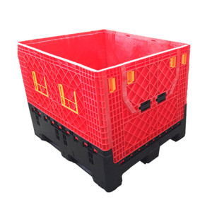 Large industrial logistics transportation heavy-duty collapsible plastic pallet box for storage