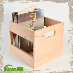 Solid Wood CD Case & <b>Vinyl</b> Record Storage <b>Crate</b> with Screw Tensile Force & Layer Loading Weight Testing Record Holder VINO WT237 - Product Image 3
