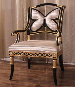 Nouveauté, <span class=keywords><strong>fauteuil</strong></span> à dossier <span class=keywords><strong>papillon</strong></span> en bois massif de style victorien exquis, sculpté et doré, avec table basse BF05-YS035 - Product Image 2