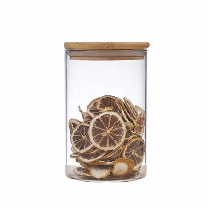 Borosilikatglas Lagerung Jar Mit Bambus Deckel Für Rohr Geformt Glas Lagerung Glas Für Glas Gewürz Glas Mit Holz Deckel