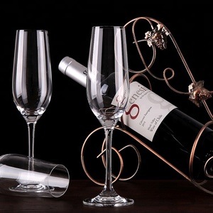 Verres à champagne, verres en cristal sans plomb, avec cannelure, <span class=keywords><strong>de</strong></span> haute qualité, 8oz - Product Image 3