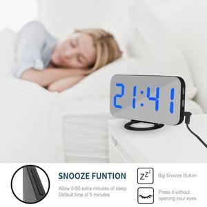 <span class=keywords><strong>Despertador</strong></span> LCD digital grande <span class=keywords><strong>con</strong></span> pantalla de espejo Movimiento electrónico para colgar en la pared o soporte de escritorio - Product Image 5