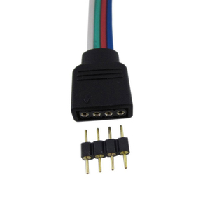 อะแดปเตอร์เชื่อมต่อแบบเข็ม 4 พิน <span class=keywords><strong>RGB</strong></span> ชนิดตัวผู้แบบคู่ สำหรับ<span class=keywords><strong>ไฟ</strong></span>แถบ <span class=keywords><strong>LED</strong></span> SMD 3528 5050 - Product Image 1