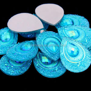 Crystal <span class=keywords><strong>Magia</strong></span> Tear Drop Resina Rhinestone Rosas Parte posterior plana Costura Strass - Product Image 3