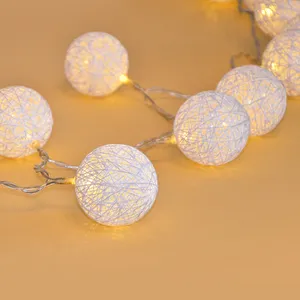 20 LED Katoenen Bal Globe String Lights Warm Wit Batterij Aangedreven Globe Fairy Lantaarn Verlichting voor Tuin Party Home Decoration