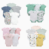 Barboteuse à manches courtes pour enfants, vêtements d'été en coton pur, enveloppés triangulaire, couleurs mélangées, 2018