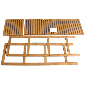 100% الخيزران الحمام الجرف 4 طبقات متعددة الوظائف تخزين الرف رفوف وحدة - Product Image 6