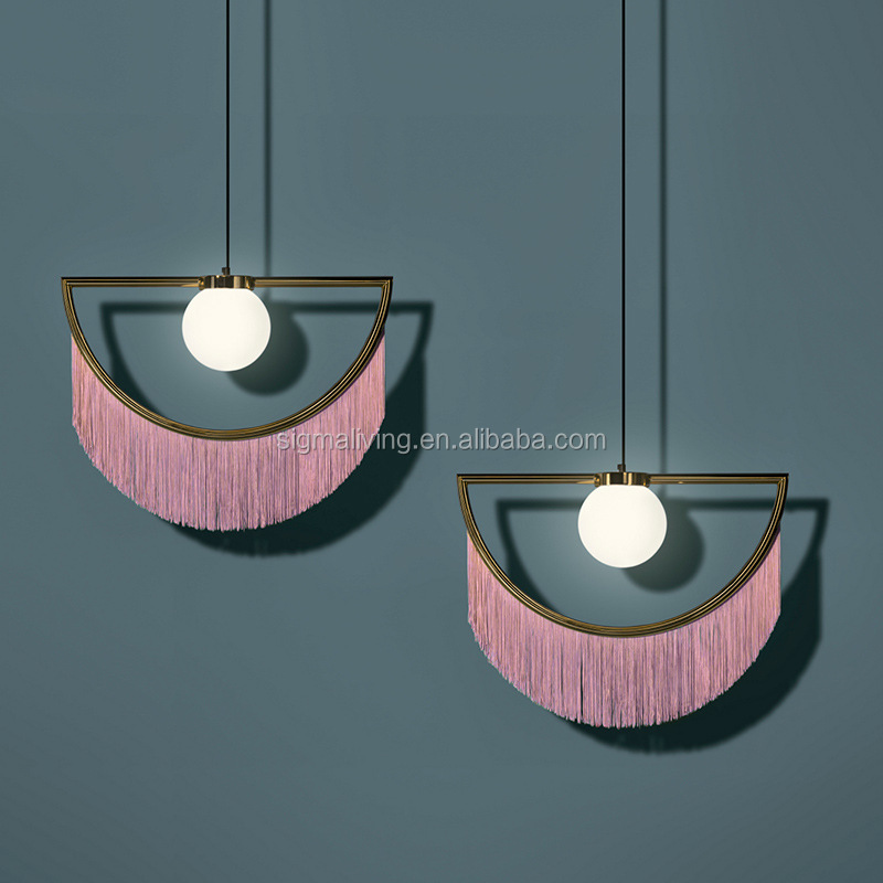 Modern minimalist bedroom bedside lamp girl room tassel lamp