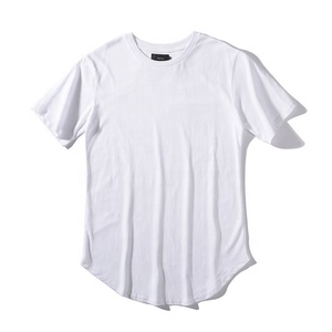 Venta al por mayor Nueva Streetwear Oversize <span class=keywords><strong>Y</strong></span> Shirt Curve Hem Sólido Camisetas Oversize Algodon 200gsm Algodón Camiseta Hip-hop - Product Image 3