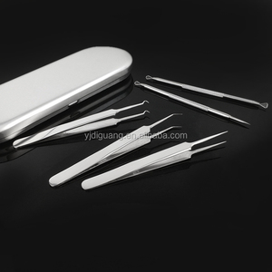 Bán hàng nóng 5 cái thép không gỉ mụn đầu đen comedone mụn extractor mặt mụn điều trị <span class=keywords><strong>Tool</strong></span> <span class=keywords><strong>Kit</strong></span> trong hộp kim loại - Product Image 3