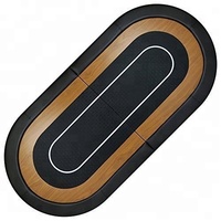 Haut de table de poker pliable en faux cuir, pare-chocs surround et raquette