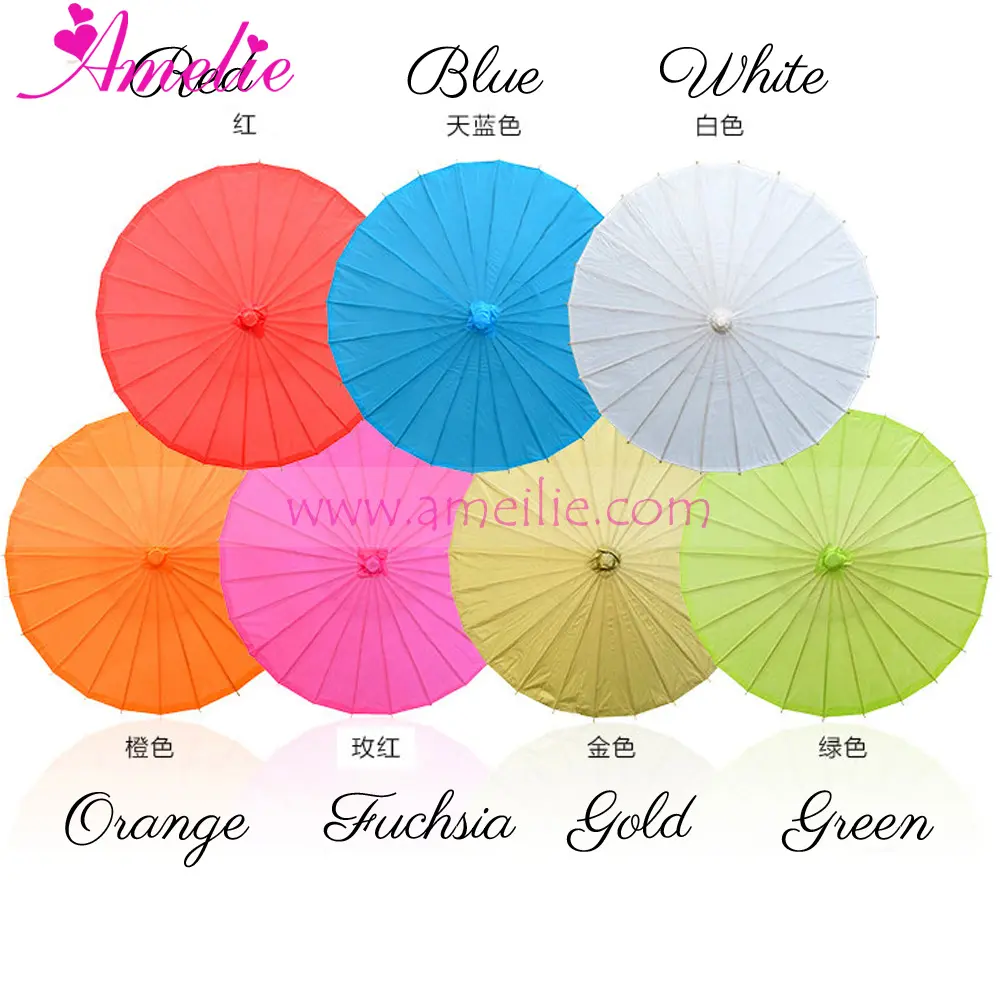 met 20 jaar ervaring in de fabriek verkopen diverse kleuren volledige chinese bruiloft papier paraplu
