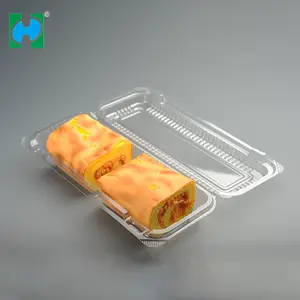 Food Grade Bops Material Plastic Blister Food Container Transparent Cake Slice Box Packaging